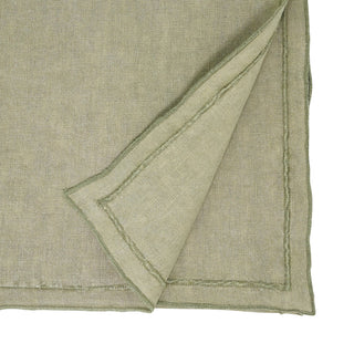 Stonewashed Overlock Edge Table Runner Olive 16"x72" - La Cuisine