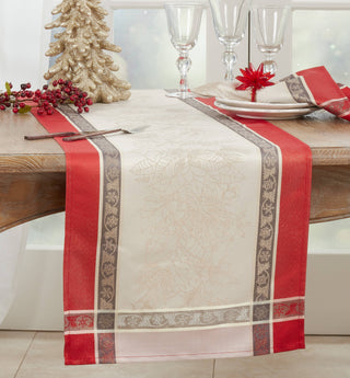 Jacquard Christmas Runner - Red - La Cuisine
