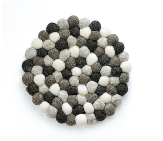 Virgin Wool Trivet "Grigio", Round, 8" Dia. - La Cuisine