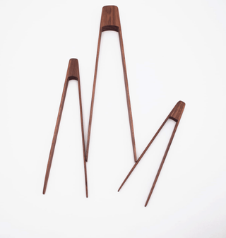 7” Walnut Wood Tongs: Small - La Cuisine