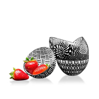 Snack Bowl, Black & White Assorted - La Cuisine