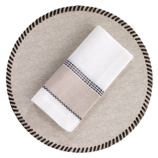 Whipstitch Beige Place Mats, Set/4 - La Cuisine