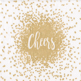 Cheers Gold Paper Cocktail Napkins - La Cuisine