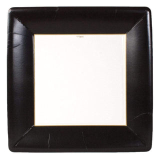 Grosgrain Border - Black Sq Dinner Plates - La Cuisine