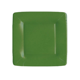 Grosgrain Border - Hunter Green Sq Salad/Dessert Plates - La Cuisine