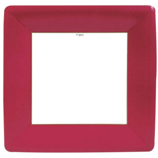 Grosgrain Border - Red Sq Dinner Plates - La Cuisine