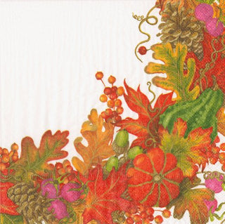 Harvest Garland White Paper Cocktail Napkins - La Cuisine