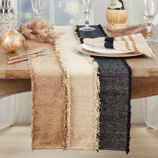 Color Cascade Fringed Table Runner 16"x72" - La Cuisine
