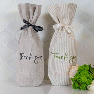 Thank You Linen Wine Bag - La Cuisine