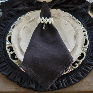 Provence Linen Napkin, Black - La Cuisine