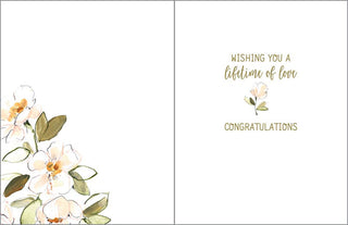 Wedding Greeting Card - Peach Flowers - La Cuisine