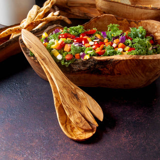 Olive Wood Salad Servers - La Cuisine