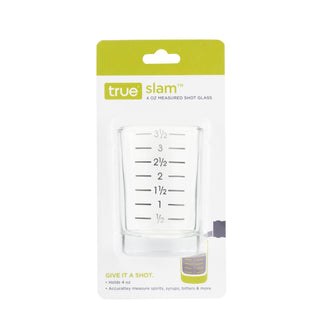 Slam Large Glass Shot Glass w/ Printed Measurements - 4 oz - La Cuisine