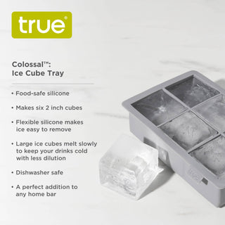 Colossal Silicone 2" Ice Cube Tray - Gray or Red: Gray - La Cuisine
