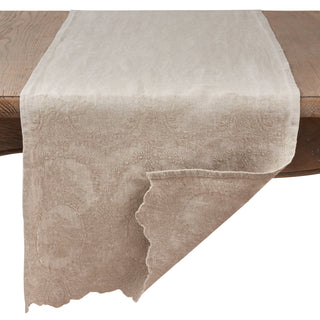 Stonewashed Embroidered Runner - Natural - La Cuisine