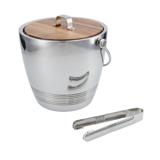 Crafthouse Signature Round Ice Bucket w/Tongs Set - La Cuisine