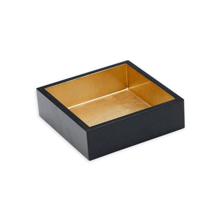 Lacquer Cocktail Napkin Holder, Black & Gold - La Cuisine