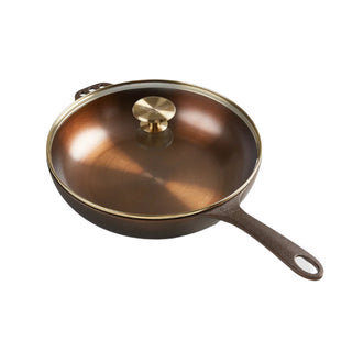 No. 11 Deep Cast Iron Skillet with Glass Lid - La Cuisine