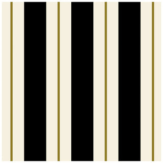 Black and Gold Awning Stripe Cocktail Napkins - 20/pk - La Cuisine