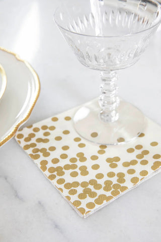 Gold Confetti Cocktail Napkin - 20/pkg - La Cuisine