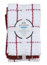 KD Kitchen Samba Red Waffle Towel Set, 3 pc. - La Cuisine