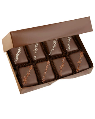 Truffle Fudge Bites - Chocolate & Caramel and Dark with Sea Salt (8PC) - La Cuisine