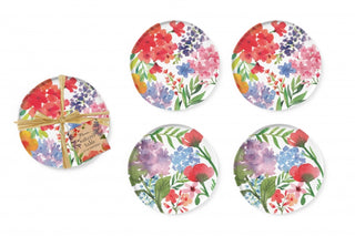 Nature's Table Floral Appetizer Plates, Set/4 - La Cuisine