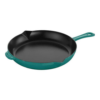 10" Cast Iron Fry Pan, Turquoise - La Cuisine