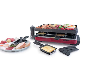 Classic Raclette (8-person) w/ Rev cast iron, Red - La Cuisine