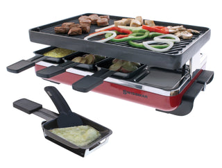 Classic Raclette (8-person) w/ Rev cast iron, Red - La Cuisine