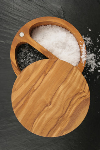 Palermo Olive Wood Salt Keeper - La Cuisine