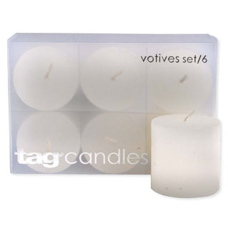 Basic Votives, set of 6, White - La Cuisine