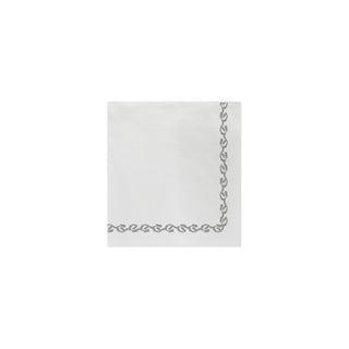 Papersoft Napkins, Florentine Gray Cocktail Napkins (Pack/20) - La Cuisine