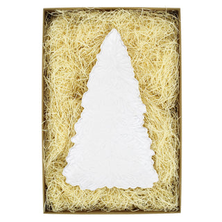 Lastra Holiday White Figural Tree Small Platter - La Cuisine