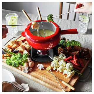 8" Fondue Pot w/ 6 Forks - La Cuisine