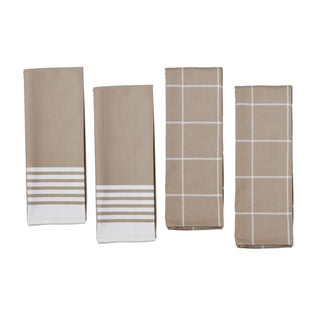 Kitchen Towels, Taupe 4 Pc. Set - La Cuisine
