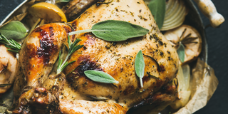 Honey-Sage Brined Roasted Whole Chicken