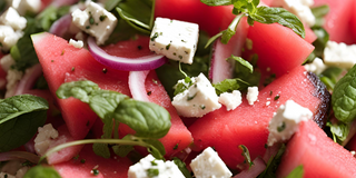 Watermelon & Feta Salad with Mint and Pickled Red Onions