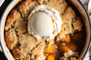 Dutch Oven Peach Cobbler