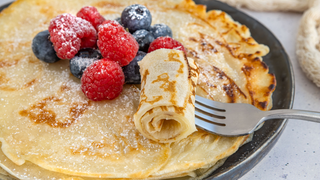 crepe with berries on top