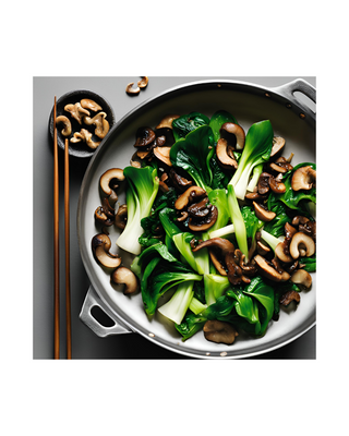 Baby Bok Choy, Shiitake Mushrooms, Stir-Fry