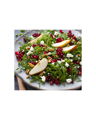 Winter Salad with Pears, Walnuts, Pumpkin Seeds, Feta & Homemade Dressing