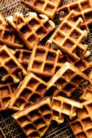 Yeast Waffles with Jam Butter