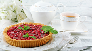 Pistachio Frangipane and Cranberry Tart