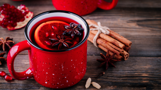 Sparkling Cider "Sangria" with Pear & Pomegranate