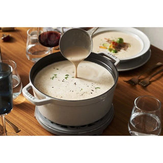 Dutch Oven Round 7 QT White Truffle