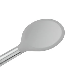 Silicone Mixing Spoon with Stainless Steel Handle, Gray