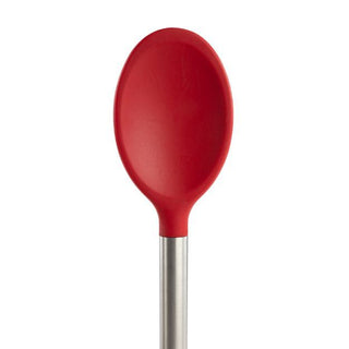 Silicone Mixing Spoon with Stainless Steel Handle, Cayenne