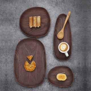 Gohobi Irregular Walnut Wooden Serving Tray Teapot Tray: A - La Cuisine