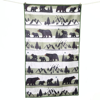 Black Bear - Dual Sided Hand Towel-Microfiber Kitchen Towel - La Cuisine